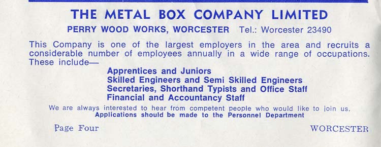 Metal Box Advert