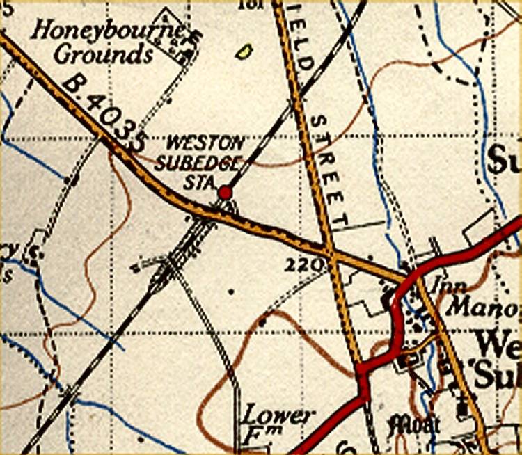 Weston Sub edge OS map (1930)