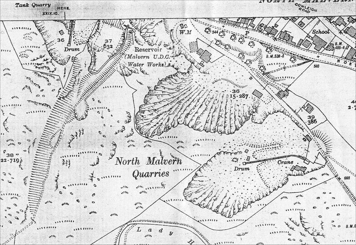 North Malvern Quarries Map